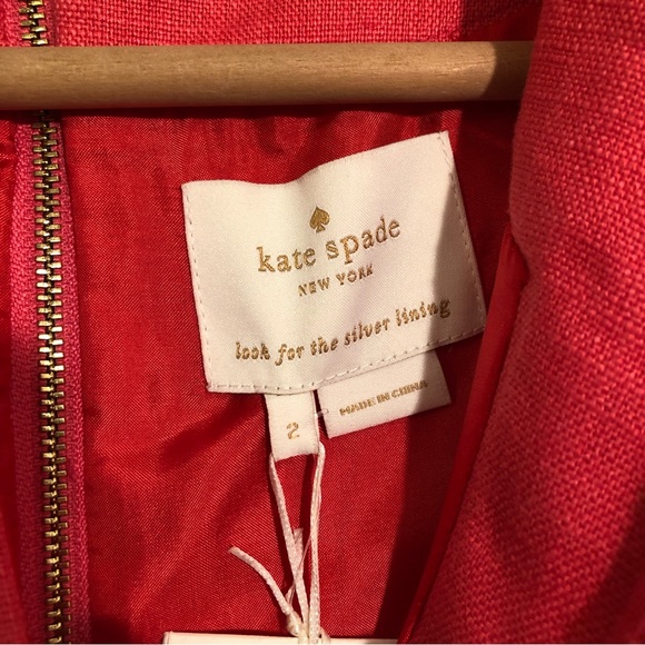 NWT Kate Spade Edith Linen Jeweled Sleeveless Dress Size 2 - Picture 5 of 11